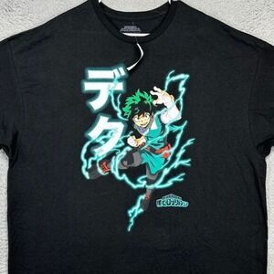 My Hero Academia T-Shirt Adult 3XL Black Anime Izuku Midoriya Mens Crunchyroll
